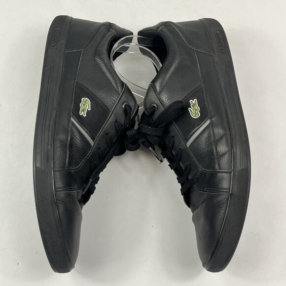 Lacoste Europa Sneakers Mens Size 14 Black Leather Low Top Casual Shoes main image 7